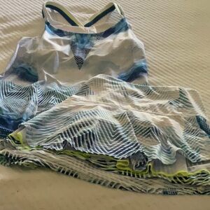 Lucky in Love Blue and White Athletic Set